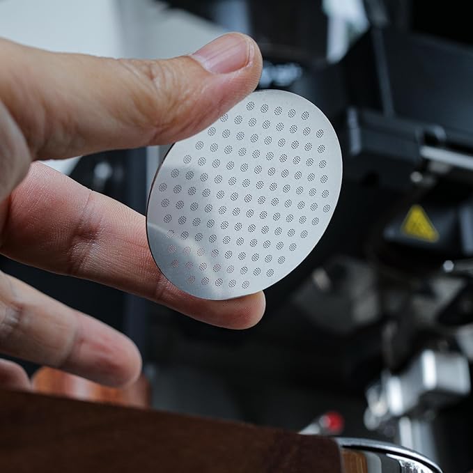 58mm Espresso Puck Screen for Portafilter Basket - Premium Stainless Steel Espresso Mesh Disk Screen Plate Ultra-Thin Design Coffee Filter (58.35mm, Silver)