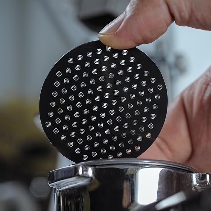 51mm Espresso Puck Screen - Premium Stainless Steel Coffee Filter, Enhanced Extraction, Compatible with Delonghi & More, Easy to Clean (Black, 51mm)