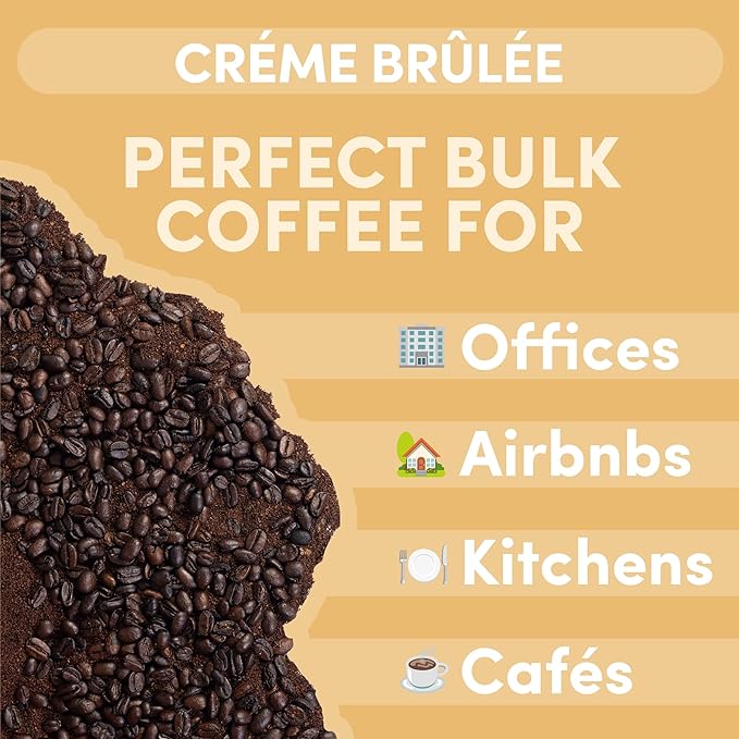 Sarasota Coffee Whole Bean Creme Brulee | Medium Roast Gourmet Flavored Coffee Beans | Low Acid, Mold Free, Specialty Grade Bulk Beans | 5lb (80 oz)