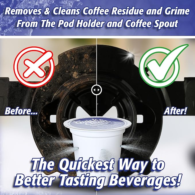Quick & Clean 12-Pack Cleaning Pods Compatible with Ninja Single-Serve Coffee Machines - DualBrew, DualBrew Pro, and PB051 Compatible - Removes Stains, Non-Toxic and Eco-Friendly