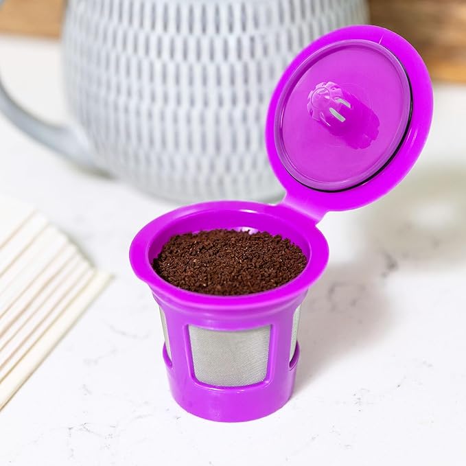 Perfect Pod Cafe Save 1-Stream Reusable K Cup Pod Coffee Filters - Refillable Coffee Pod Capsules with Built-In, Integrated Mesh Strainer for use with Keurig & Select Single Cup Coffee Makers, 6-Pack
