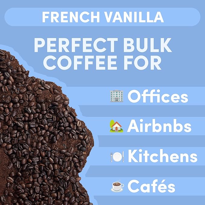 Sarasota Coffee Whole Bean French Vanilla | Medium Roast Gourmet Flavored Coffee Beans | Low Acid, Mold Free, Specialty Grade Bulk Beans | 5lb (80 oz)