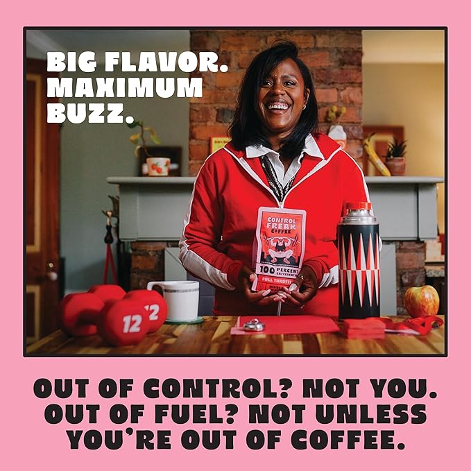 Control Freak Coffee Full Throttle - 100% Caffeine Whole Bean Coffee (12 Oz) | High Caffeine Strong Blend | Freshly Roasted Specialty Coffee Beans | Bold Flavor, Smooth Roast Balanced Espresso