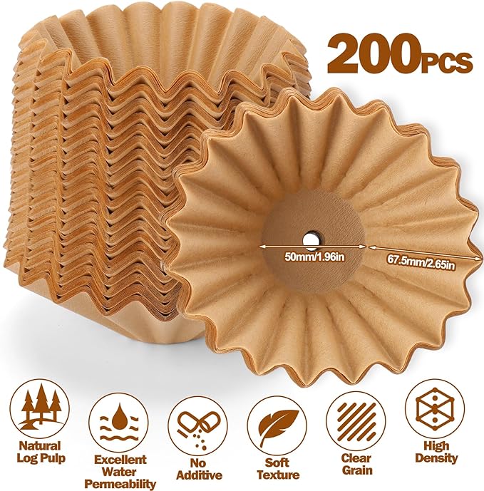 Palksky 200 Count Percolator Coffee Filters, Disposable Replacement Coffee Filter for Farberware Coletti Elite Gourmet Cuisinart, Paper Coffee Pot filters for Camping Home Office