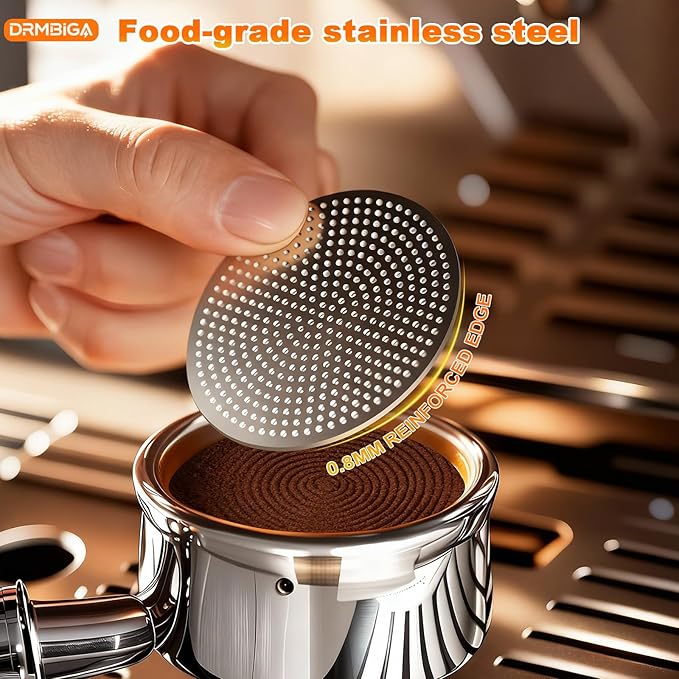 Professional Espresso Puck Screen 58mm 2 Pack - Premium 3rd Gen Dual-Layer Flow Control Coffee Filter, Precision-Engineered Stainless Steel Portafilter Screen for Perfect 58mm Basket Fit