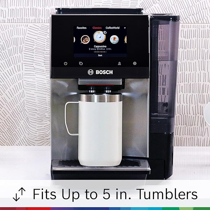 Bosch 800 Series Fully Automatic Espresso and Coffee Machine – 35 Drinks, Cold Brew, Double Cup, Milk Hose, Ceramic Grinder, Smart Features, in Black TPU60309