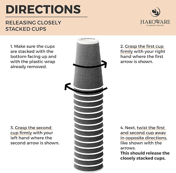 [85 SET]Harvest Pack 16 oz Disposable Coffee Cups, Insulated Ripple Double-Walled Paper Cups with Lids, Black and White Geometric, Drinking Cups for Tea Hot Chocolate Drinks To go coffee cups