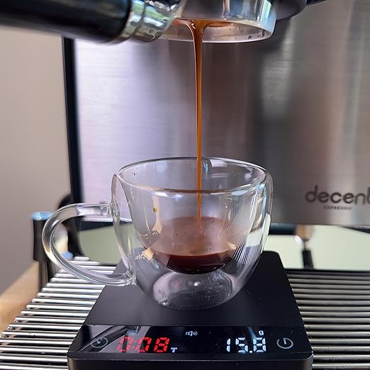 MiiCoffee Nano Pro Coffee Scale with Timer, Espresso Scale with Auto Tare, Aluminum Body, Touch Sensor and Silicone Cover (Black)