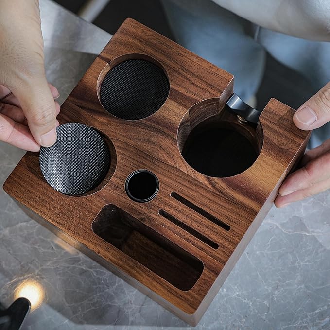 Espresso Accessories Kit 51mm Includes Self Leveling Tamper, Coffee Distributor, Dosing Funnel with Puck Screens, Tamping Station, and WDT Tool Professional Espresso Tools