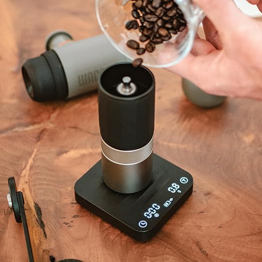 WACACO Exagram Pro Coffee Scale with Timer, Smart Espresso Scale with Carrying Box, Automatic Timing Rechargeable Mini Digital Coffee Weight Scales Gram&Ounce&Milliliter, Food Kitchen Scale, Black