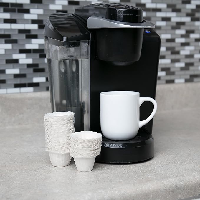 Disposable Paper Coffee Filters 300 Count - Compatible with Keurig, K-Cup machines & other Single Serve Coffee Brewer Reusable K Cups - Use & Make Your Own Pods - Works with All Brands, Gift